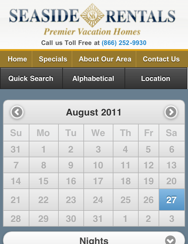 Seaside Mobile Site