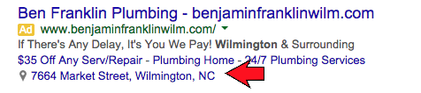 AdWords Location Extension