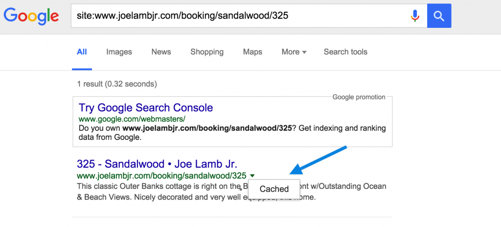 Search the cached version of each URL. Source: Joe Lamb Jr.