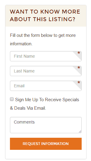 Request More Information for Vacation Rental Property