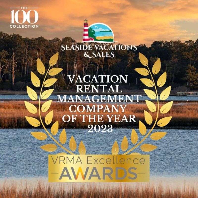 Image recognizing Seaside Vacations as the Vacation Rental Management Company of the Year 2023.