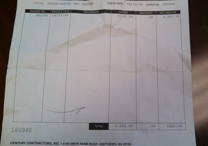 InterCoastal Net Designs invoice